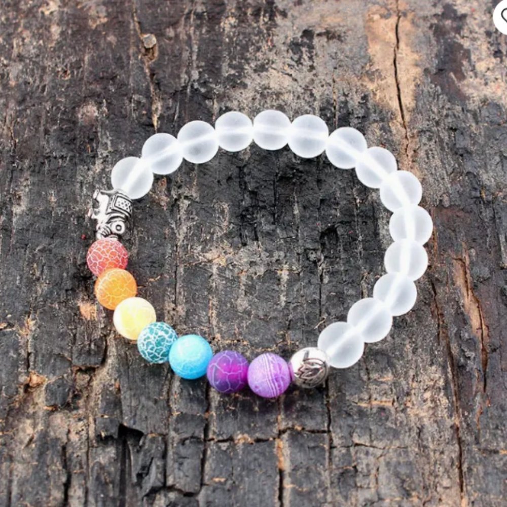 Chakra Gemstone Beads Energy Bracelet - NWT